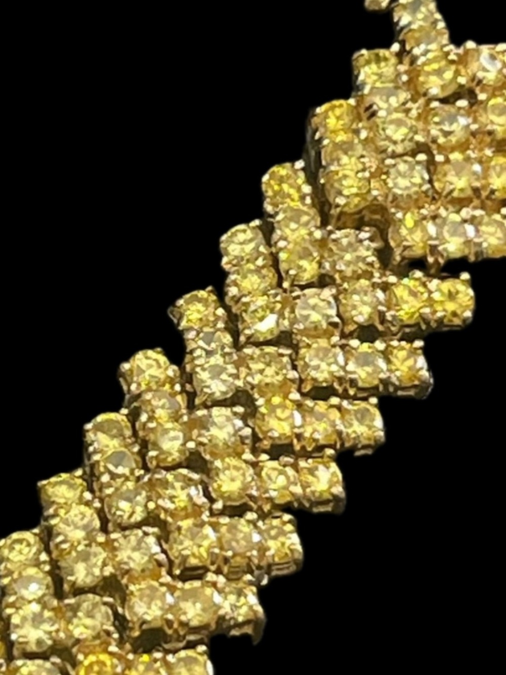 Suzanne Somers Canary Yellow CZ estate Tennis Statement Bracelet Vintage HSN